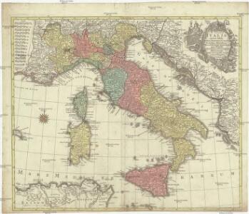 Italia annexis insulis Sicilia, Sardinia et Corsica