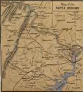 Map of the Battle Ground, showing 5 mile distances from Washington