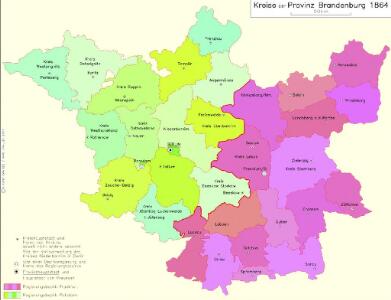 Kreise der Provinz Brandenburg 1864