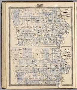 Maps of the State of Iowa showing representative districts, senatorial districts.