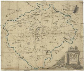 Historische Karte vom Königreich Böhmen