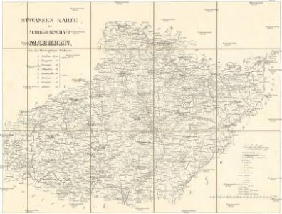 Strassen Karte der Margrafschaft Maehren und des Herzogthums Schlesien