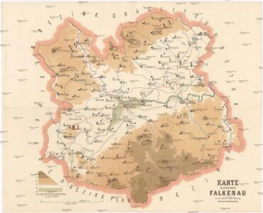 Karte des politischen Bezirkes Falkenau