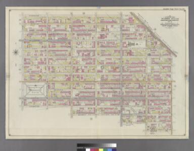 Double Page Plate No. 25: [Bounded by Stockton Street, Broadway, Reid Avenue, Monroe Street, Stuyvesant Avenue, Gates Avenue, Lewis Avenue, Quincy Street, Throop Avenue, Lexington Avenue and Marcy Avenue.]
