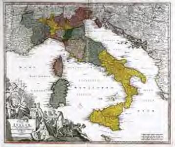 Statuum totius Italiæ novissima repræsentatio geographica simul exhibens insulas Siciliæ Sardiniæ Corsicæ et Maltæ