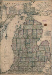 Map of the state of Michigan and the surrounding country : exhibiting the sections and the latest surveys