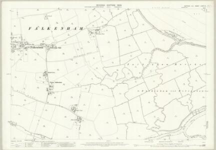 Suffolk LXXXIV.9 (includes: Falkenham; Felixstowe; Ramsholt; Trimley St Martin) - 25 Inch Map