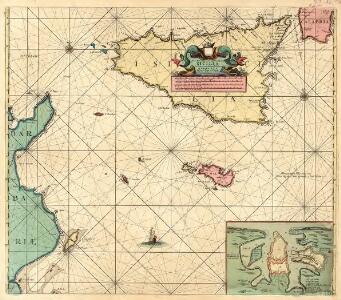 Nieuwe Paskaert van de Zee kusten van't Eylandt Sicilia En de tegen over Geleegende Kusten van Barbaria Tusschen C. Bona en I. Zerbi