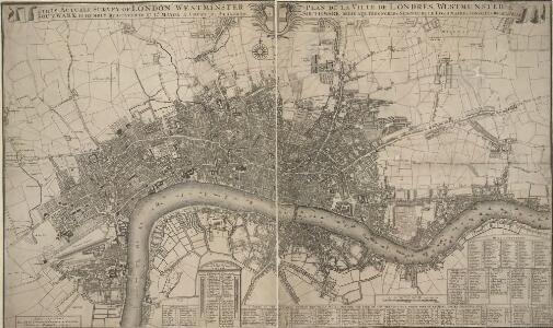 This Actuale Survey of LONDON, WESTMINSTER & SOUTHWARK IS HUMBLY DEDICATED TO Y.e L.D LORD MAYOR & COURT OF ALDERMEN