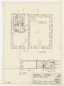 Ottenbach: Pfarrhaus, Einbau einer Ölheizung, Erdgeschoss; Grundriss und Querschnitt