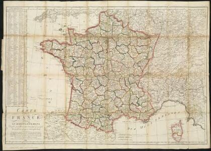 Carte de France divisée en 86 departemens