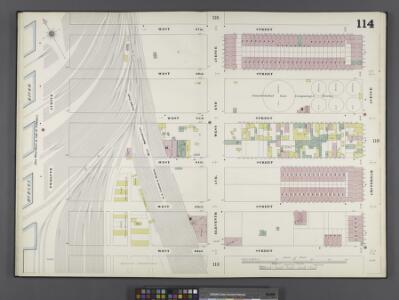 Manhattan, V. 6, Double Page Plate No. 114 [Map bounded by W. 67th St., Amsterdam Ave., W. 62nd St., 12th Ave.]