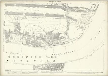 London (Edition of 1894-96) LXXXI (includes: Borough Of Woolwich; East Ham; West Ham) - 25 Inch Map