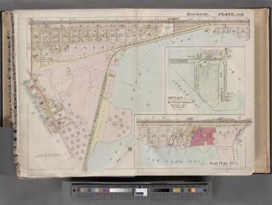 Jersey City, V. 1, Double Page Plate No. 40 [Map bounded by E. 40th St., New York Bay, E. 21st St.] / compiled under the direction of and published by G.M. Hopkins Co.