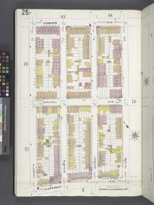 Brooklyn V. 9, Plate No. 25 [Map bounded by Hamburg Ave., Putnam Ave., Evergreen Ave., Palmetto St.]