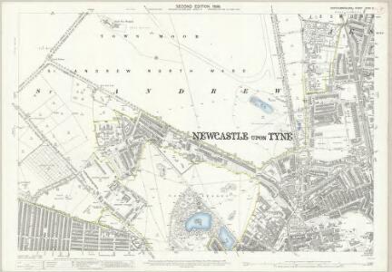 Northumberland (Old Series) XCVII.3 (includes: Newcastle Upon Tyne) - 25 Inch Map