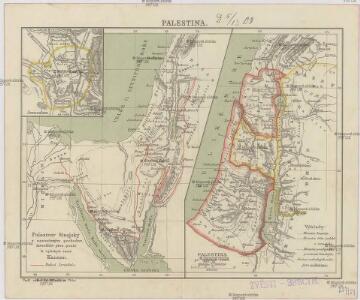 Polostrov [sic] Sinajský s naznačeným pochodem Israelitův přes poušť k vydobytí země Kanaan