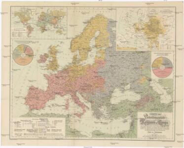 Karte der Verbreitungsgebiete der Religionen in Europa