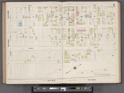 Hudson County, V. 8, Double Page Plate No. 1 [Map bounded by Spring St., Cortland St., Hillside Rd., Paterson Plank Rd.] / surveyed and published by Chas. B. Brush. Vol. 8.