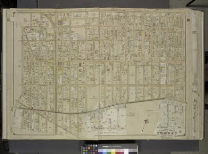 Queens, Vol. 1, Double Page Plate No. 3; Part of Ward Four, Jamaica; [Map bounded by Atlantic Ave., Napier Ave., Ocean Ave., Hopkinton Ave., Woodhaven Ave., Flushing Ave., Grafton Ave., Hatch Ave., Shattuck Ave.,    Oakley Ave., Lawn Ave., Union Ave.,