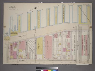 Plate 17, Part of Section 3: [Bounded by W. 32nd Street, Eleventh Avenue, W. 23rd Street and (Hudson River Piers) Thirteenth Avenue.]