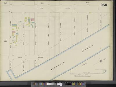 Manhattan, V. 11, Double Page Plate No. 250 [Map bounded by Lenox Ave., Harlem River, E. 140th St., W. 140th St.]