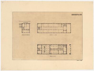 Zürich: Verwaltungsgebäude auf dem Stampfenbachareal; Projekt 1927; Walche-Gebäude, Keller und Obergeschoss; Grundrisse