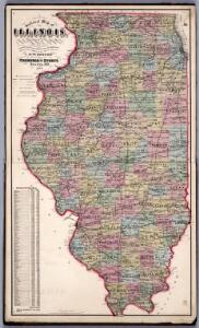 Sectional Map of Illinois ... by D.W. Ensign, Published by Thompson and Everts, Geneva, Illinois, 1871.