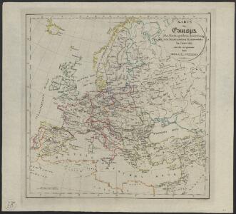 [Geschichtlich-geographischer Atlas von Europa :] XII. Karte von Europa zur Zeit der grössten Ausdehnung des französischen Kaiserreichs im Jahre 1812