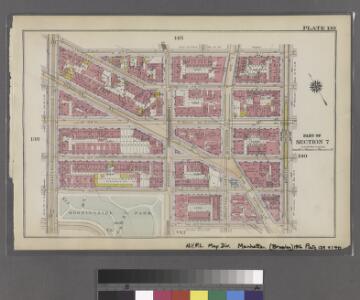 Plate 139: Bounded by Lawrence Street, W. 127th Street, Eighth Avenue, W. 122nd Street, Morningside Avenue, W. 123rd Street and Amsterdam Avenue.