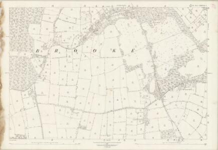 Norfolk LXXXVIII.5 (includes: Brooke; Kirstead; Shotesham) - 25 Inch Map