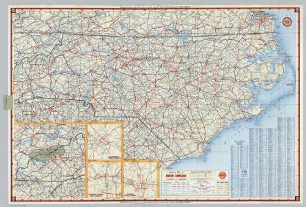 Shell Highway Map of North Carolina.