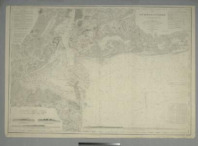 Map of New-York Bay and Harbor and the environs : [with colored manuscript additions to show positions of troops and fleets at the Battle of Long Island, 1776] / founded upon a trigonometrical survey under the direction of F.R. Hassler, superintendent of