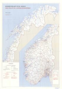 Spesielle kart 161a: Kommunekart over Norge med politi og lensmannsdistrikt