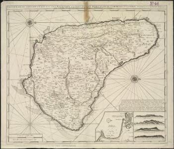 Nieuwe land en zeekaart van het eyland Barbados geleegen in West India onder de Caribesse Eylande