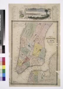 Map of the City of New-York with part of Brooklyn and Williamsburgh : population in the year 1850: 450,000 inhabitants.