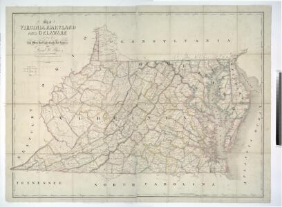 Map of Virginia, Maryland and Delaware exhibiting the post offices, post roads, canals, rail roads &c. / by David H. Burr, (Late topographer to the Post Office,) Geographer to the House of Representatives of the U.S.