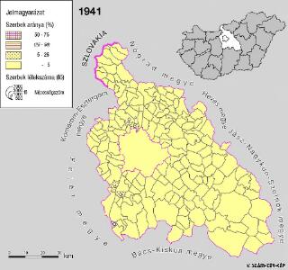 A szerbek aránya és száma Pest megyében 1941-ben