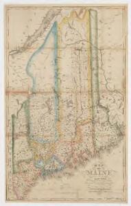 Map of Maine : constructed from the most correct surveys, with sectional distances and elevations, or level, of the St. Croix River from Calais Bridge, deduced from the states survey