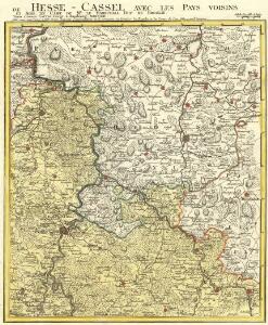 Le Landgraviat de Hesse-Cassel Meridional et Septentr: avec une Partie du Landgraviat de Hesse-Darmstat et de la Vetteravie avec autres dependences