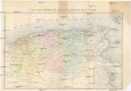 Carte des chemins de fer de l'Algérie et de la Tunisie