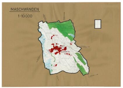 Maschwanden: Definition der Siedlungen für die eidgenössische Volkszählung am 01.12.1950; Siedlungskarte