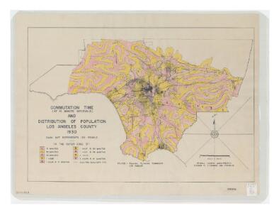 Commutation time (at 15 minute intervals) and distribution of population, Los Angeles County, 1930.