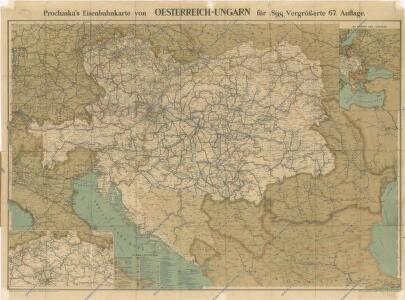 Prochaska ́s Neue Eisenbahnkarte von Österreich-Ungarn für 1898