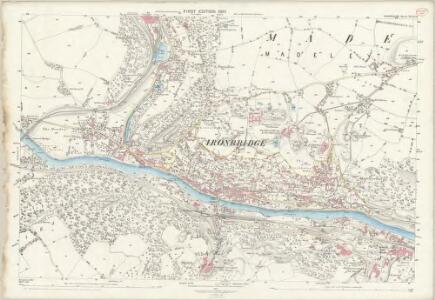 Shropshire XLIII.14 (includes: Benthall; Broseley; Buildwas; Madeley) - 25 Inch Map