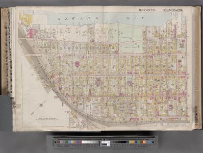 Jersey City, V. 1, Double Page Plate No. 36 [Map bounded by Newark Bay, E. 24th St., W. 24th St., Avenue E, W. 7th St.] / compiled under the direction of and published by G.M. Hopkins Co.