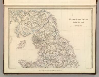 England and Wales Railway Map (northern half).