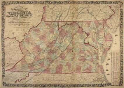 Colton's New Topographical Map of the States of Virginia, Maryland and Delaware