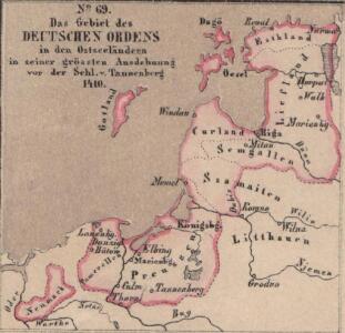 Das Gebiet des Deutschen Ordens in den Ostseeländern in seiner grössten Ausdehnung vor der Schl. v. Tannenberg 1410