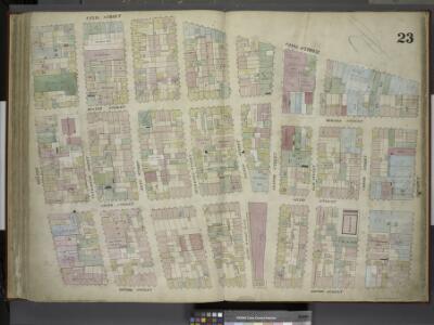 [Plate 23: Map bounded by Canal Street, Broadway,     Broome Street, Bowery; Including Hester Street, Howard Street, Grand Street,     Elizabeth Street, Mott Street, Mulberry Street, Baxter Street, Centre Market     Place, Centre Street, Elm Street, C